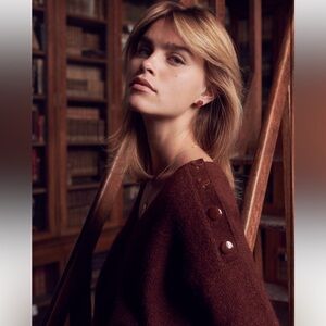 New Sezane Nelson Brown Buttoned Women's Sweater S